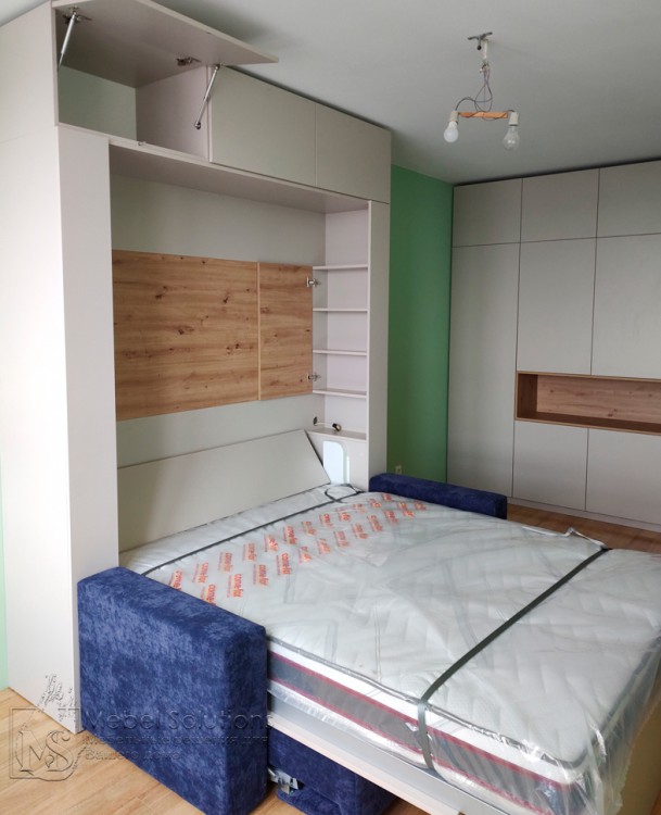 Шафа-ліжко з автоматичним складним диваном 1-012