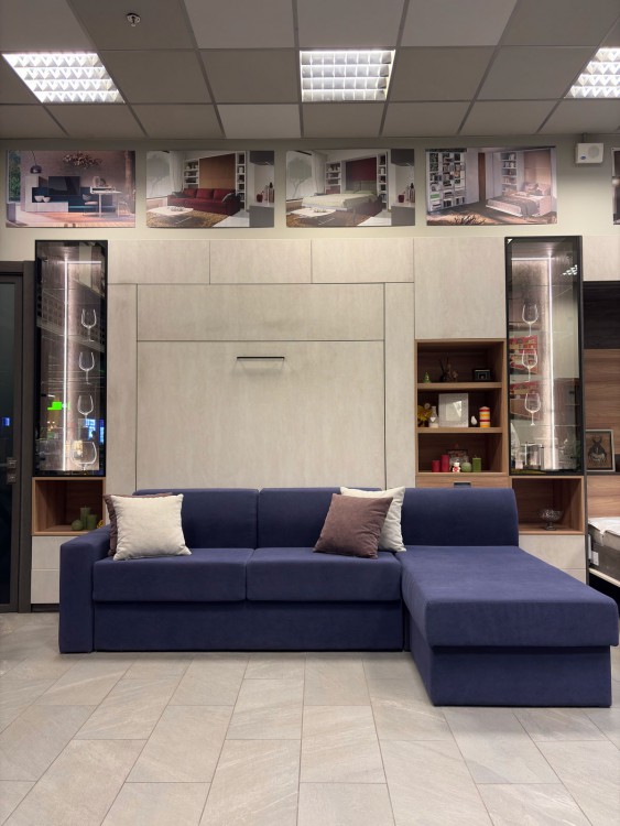 Шафа-ліжко з кутовим диваном 1-004