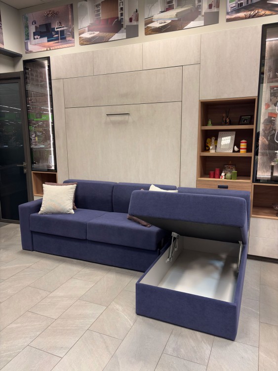Шафа-ліжко з кутовим диваном 1-004