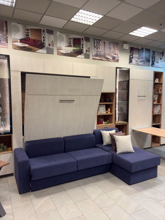 Шафа-ліжко з кутовим диваном 1-004